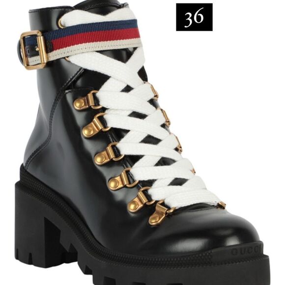 Brand new Gucci Black Leather Women's Boots size 5 and 6 - Picture 1 of 7